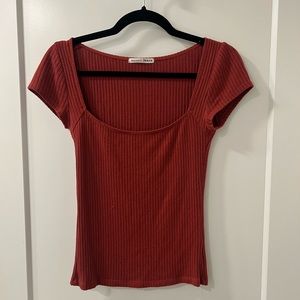 Reformation Bardot Ribbed Top